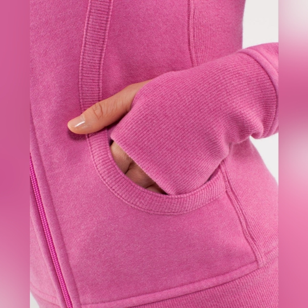 Lululemon Athletica Scuba Hoodie *Full Zip | Heathered Paris Pink | Size S - Picture 7 of 11